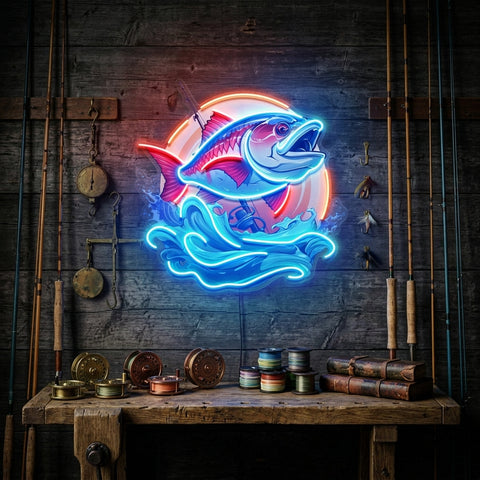 Blue Sea Fish LED Neon Sign Light Pop Art