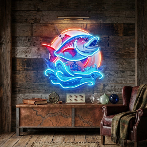 Blue Sea Fish LED Neon Sign Light Pop Art