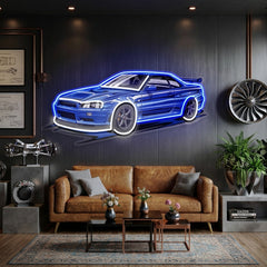Blue Sport Car LED Neon Sign Light Pop Art