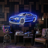Blue Sport Car LED Neon Sign Light Pop Art