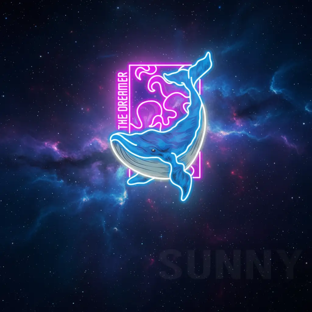 Blue Whale Neon Sign Home Business Wall Decor Art