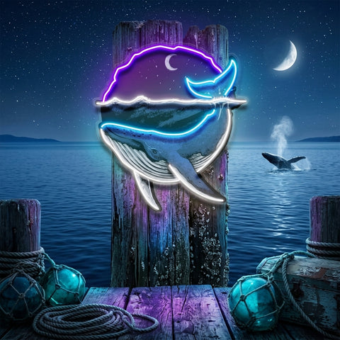 Blue Whale Ocean LED Neon Sign Light Pop Art