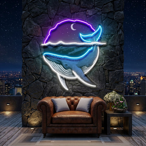 Blue Whale Ocean LED Neon Sign Light Pop Art