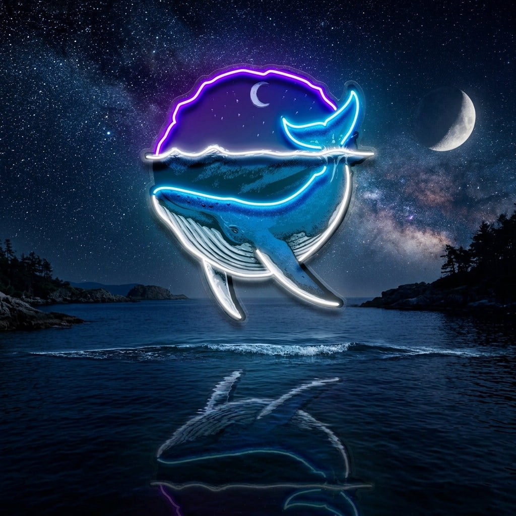Blue Whale Ocean LED Neon Sign Light Pop Art