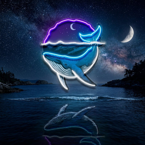 Blue Whale Ocean LED Neon Sign Light Pop Art