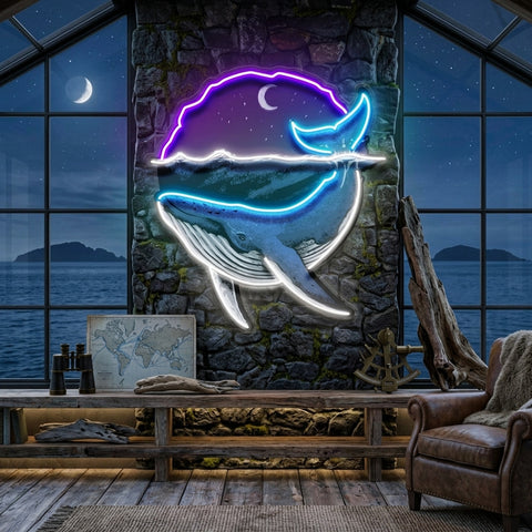 Blue Whale Ocean LED Neon Sign Light Pop Art