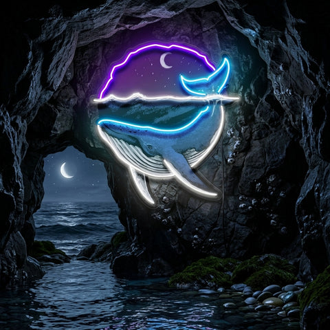 Blue Whale Ocean LED Neon Sign Light Pop Art