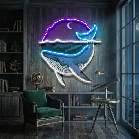 Blue Whale Ocean LED Neon Sign Light Pop Art