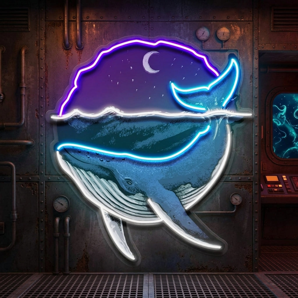 Blue Whale Ocean LED Neon Sign Light Pop Art