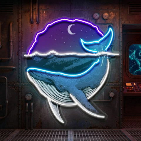 Blue Whale Ocean LED Neon Sign Light Pop Art