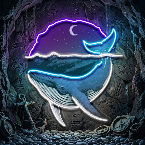 Blue Whale Ocean LED Neon Sign Light Pop Art