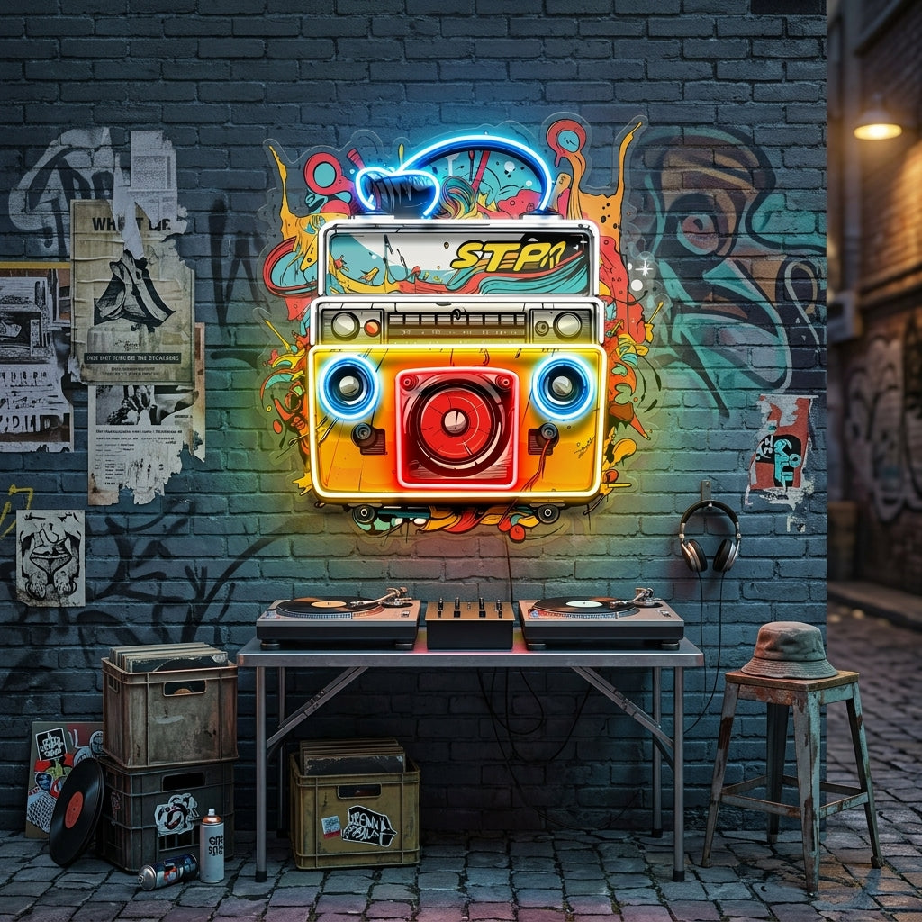 Boombox Colorful LED Neon Sign Light Pop Art