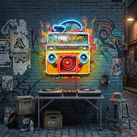 Boombox Colorful LED Neon Sign Light Pop Art