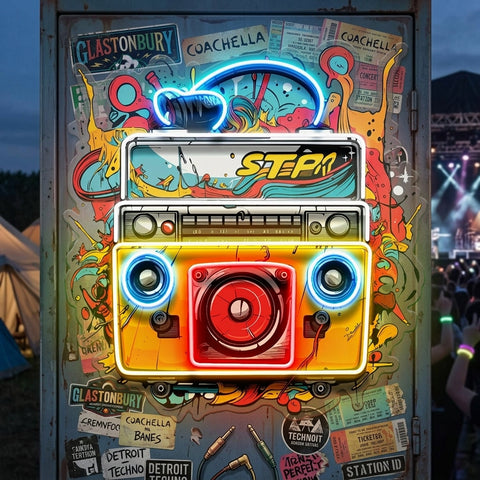 Boombox Colorful LED Neon Sign Light Pop Art