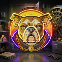 Bulldog Head Mascot LED Neon Sign Light Pop Art