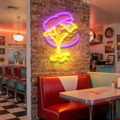Burger Neon Acrylic Artwork Led Neon Sign Light