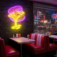 Burger Neon Acrylic Artwork Led Neon Sign Light