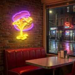 Burger Neon Acrylic Artwork Led Neon Sign Light