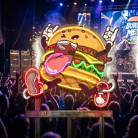 Burger Goes Wild LED Neon Sign Light Pop Art