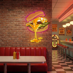 Burger Neon Acrylic Artwork Led Neon Sign Light
