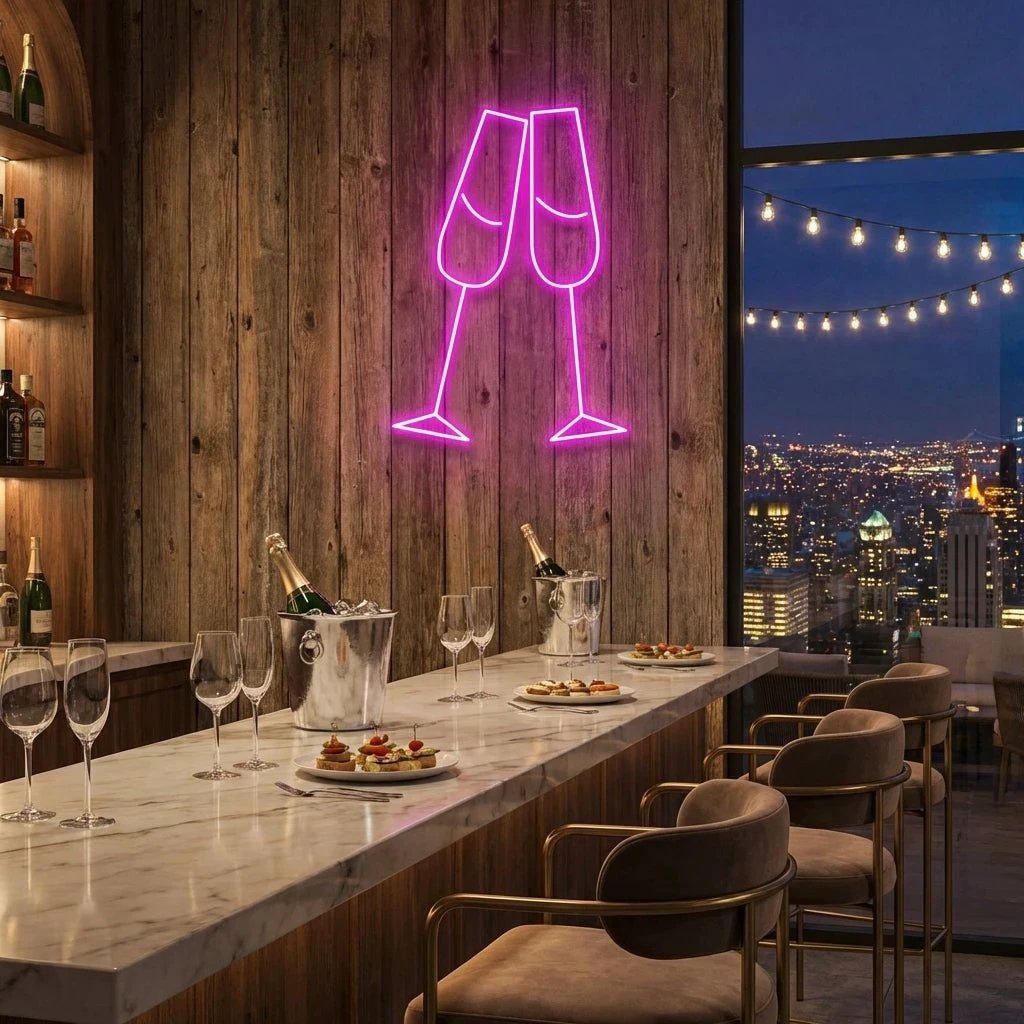 Champagne Led Neon Sign Light