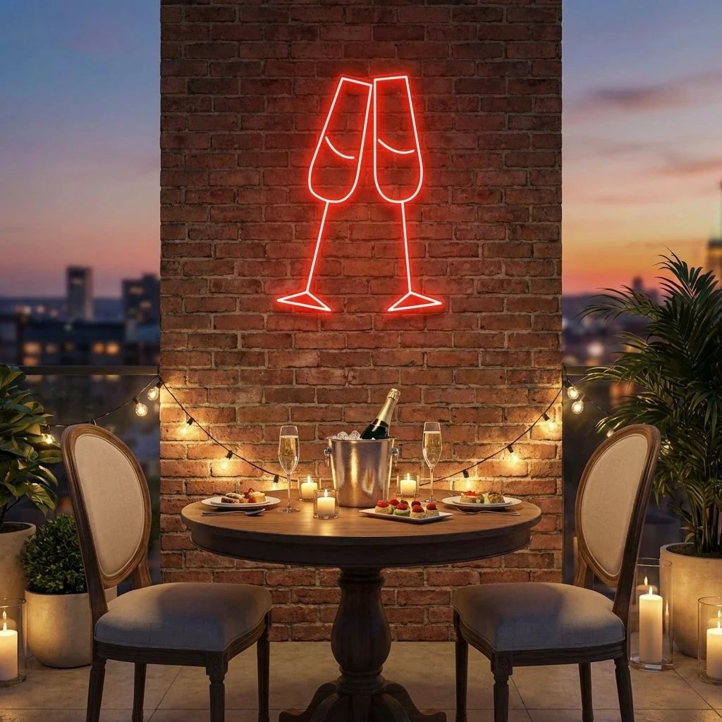 Champagne Led Neon Sign Light