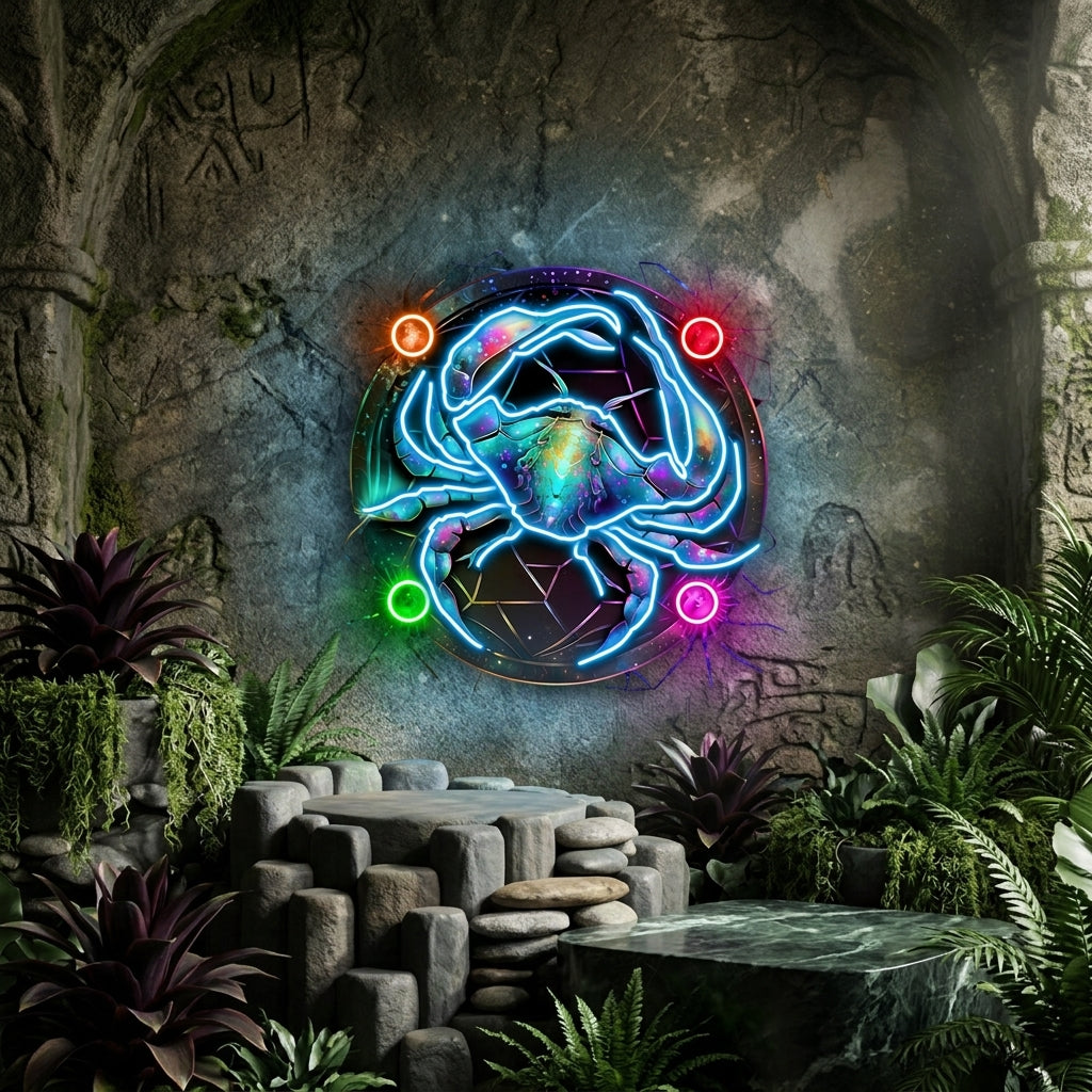 Cancer Zodiac Horoscope Neon Sign