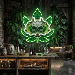 Cannabis Skull LED Neon Sign Light Pop Art
