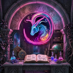 Capricorn Zodiac Horoscope Neon Sign