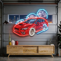 Car Fire LED Neon Sign Light Pop Art