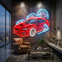 Car Fire LED Neon Sign Light Pop Art