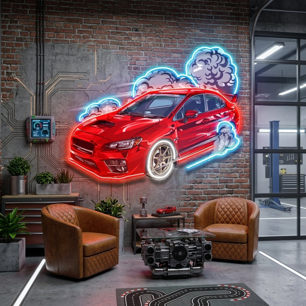 Car Fire LED Neon Sign Light Pop Art