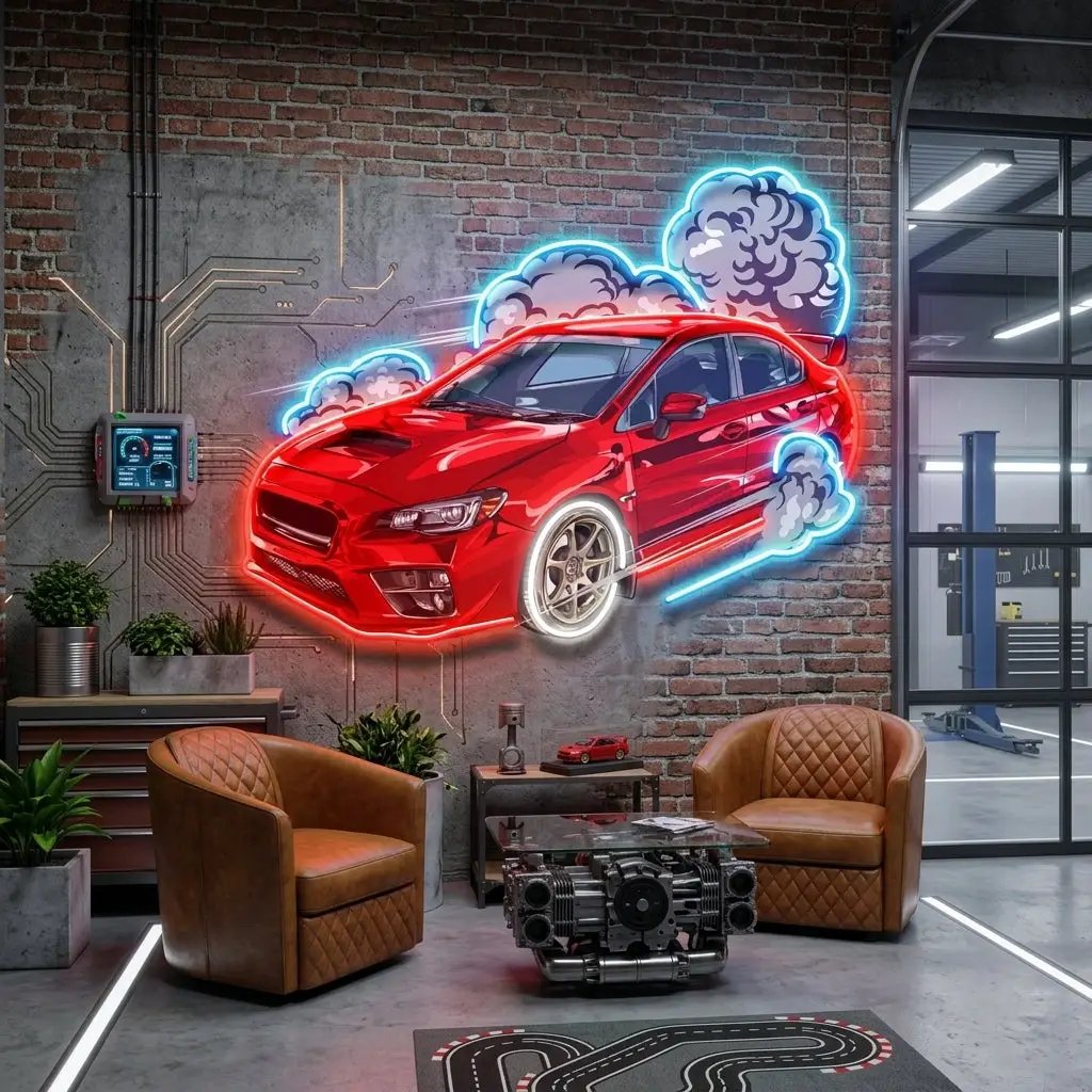 Car Fire LED Neon Sign Light Pop Art