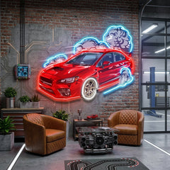Car Fire LED Neon Sign Light Pop Art