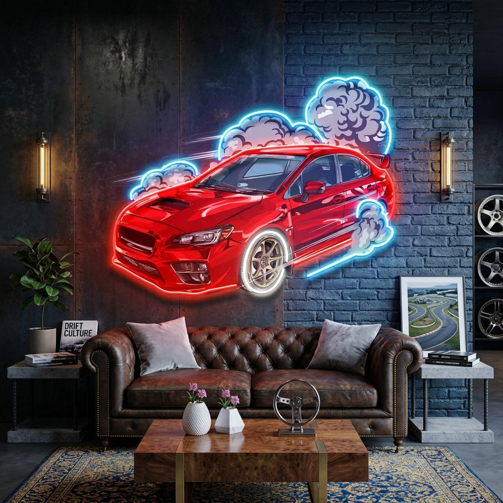 Car Fire LED Neon Sign Light Pop Art