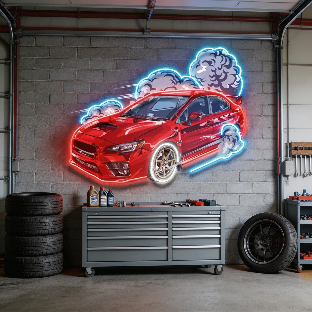 Car Fire LED Neon Sign Light Pop Art