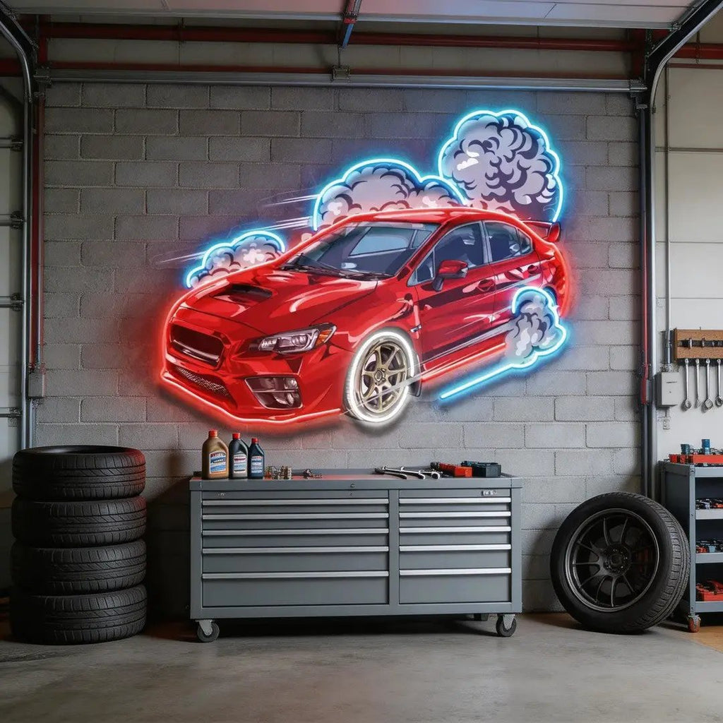 Car Fire LED Neon Sign Light Pop Art