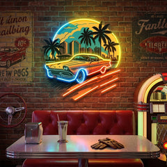 Car The Sunset LED Neon Sign Light Pop Art