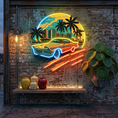 Car The Sunset LED Neon Sign Light Pop Art