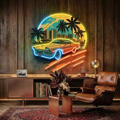 Car The Sunset LED Neon Sign Light Pop Art