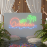 Caribbean Ocean Palm Tree Neon Sign Summer Holiday Led Light - VN03 - Customneonstudio