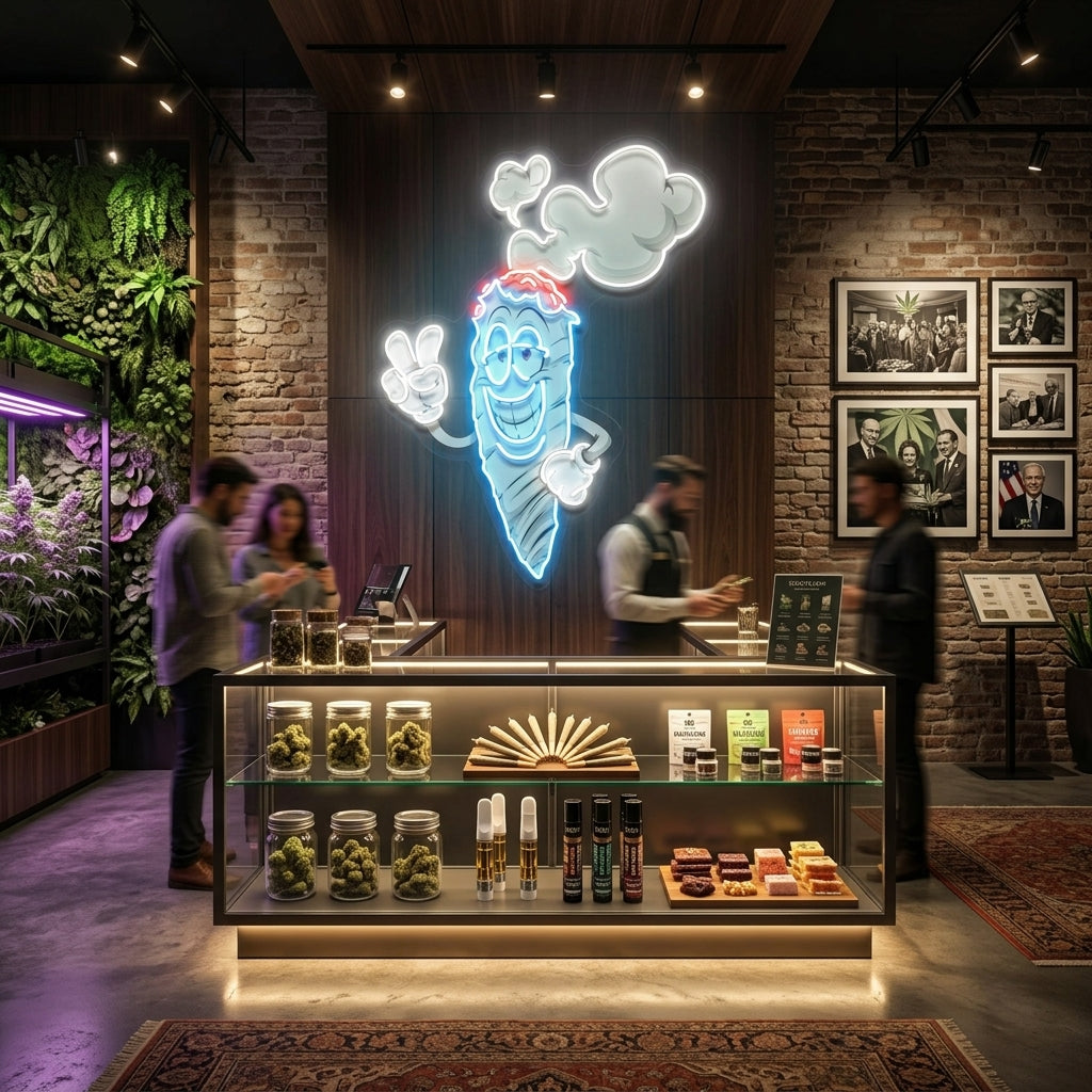 Cartoon Marijuana Joint Artwork Led Neon Sign Light