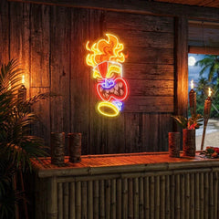 Cartoon Of The Tiki Mask Artwork Led Neon Sign Light