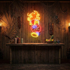 Cartoon Of The Tiki Mask Artwork Led Neon Sign Light