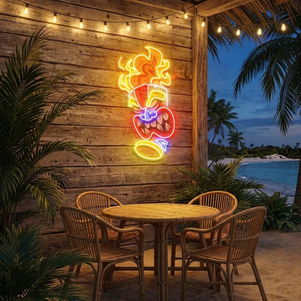 Cartoon Of The Tiki Mask Artwork Led Neon Sign Light