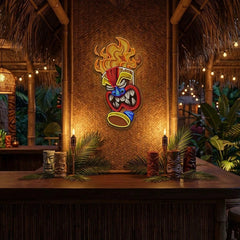 Cartoon Of The Tiki Mask Artwork Led Neon Sign Light