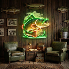 Cartoon Big Sea Bass LED Neon Sign Light Pop Art