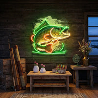 Cartoon Big Sea Bass LED Neon Sign Light Pop Art
