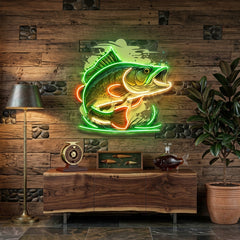 Cartoon Big Sea Bass LED Neon Sign Light Pop Art
