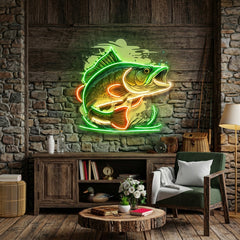 Cartoon Big Sea Bass LED Neon Sign Light Pop Art